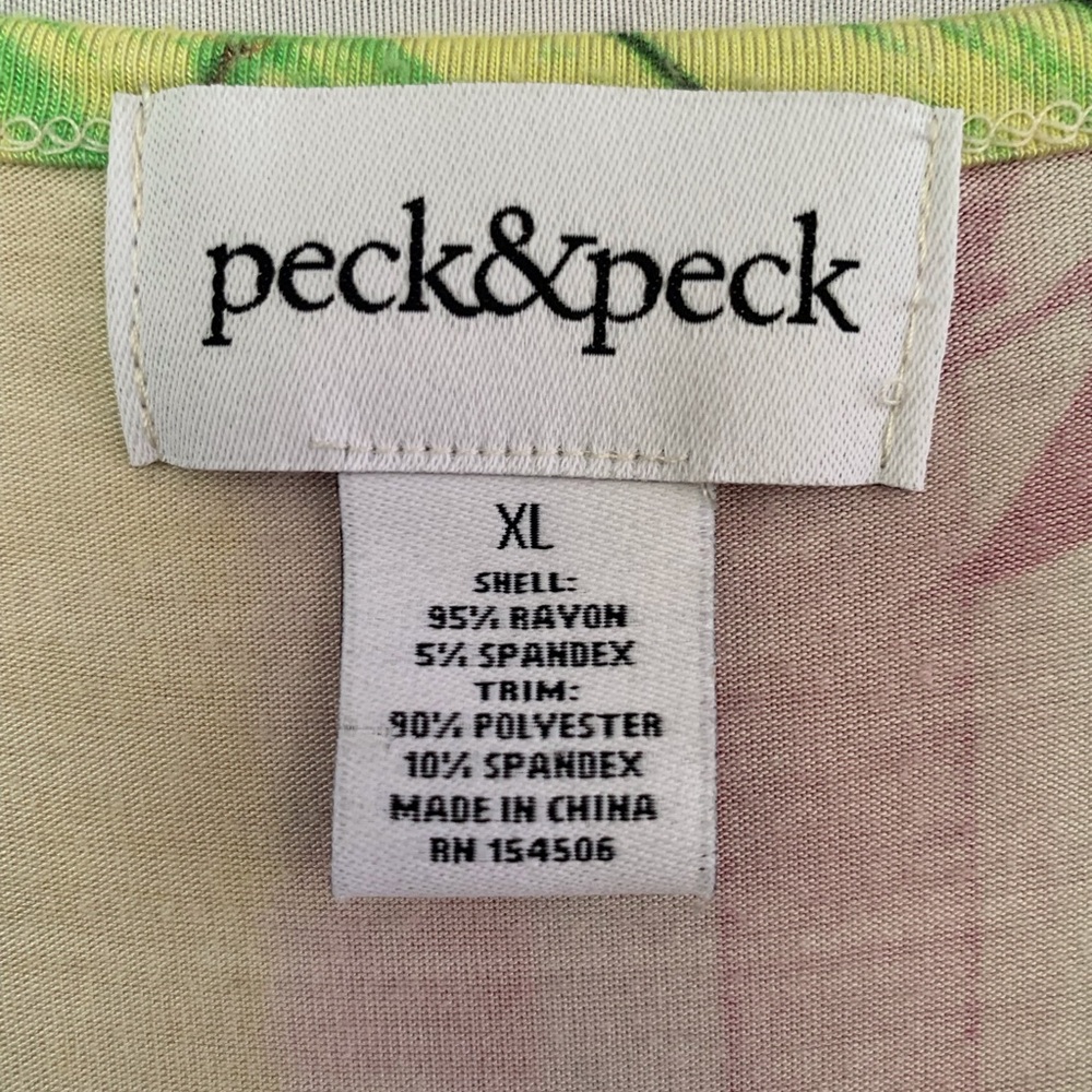 Peck & Peck Women's Tropical Floral Blouse - Cream and Multicolor XL - Picture 4 of 5